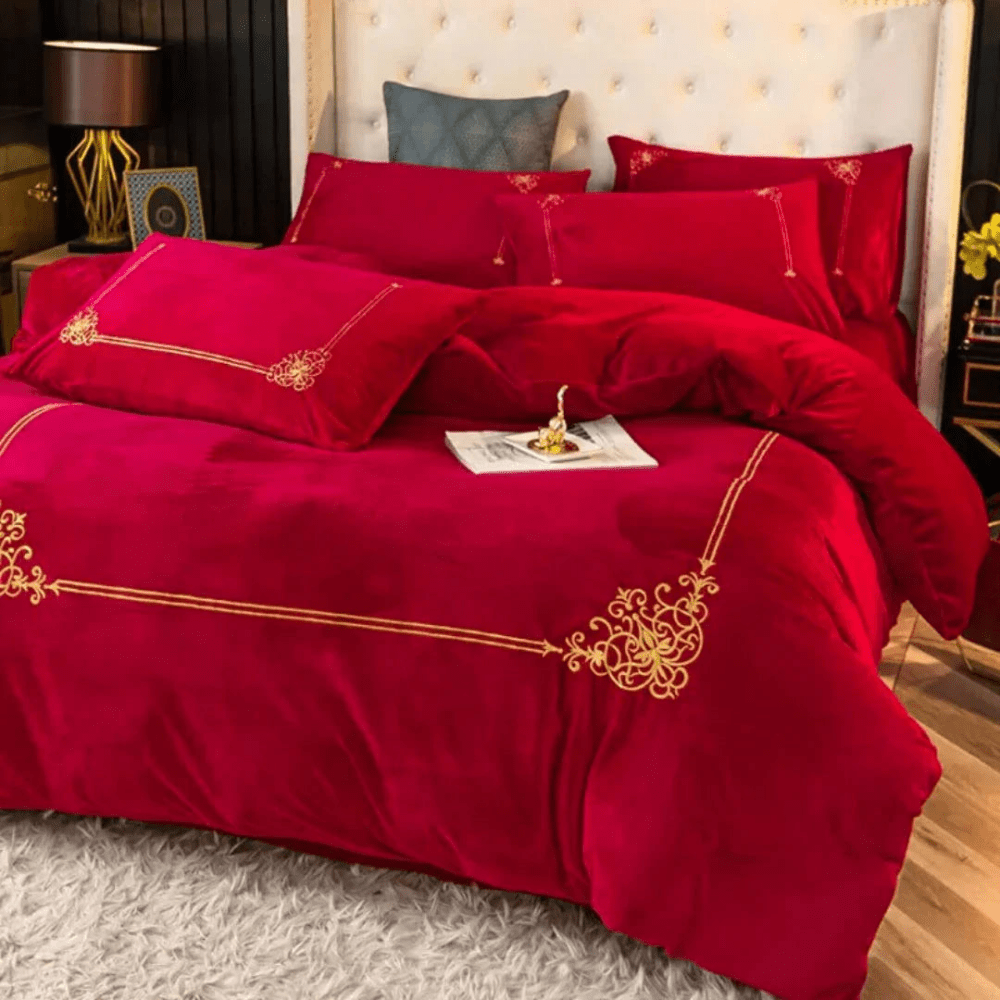 Winter Thick Coral Velvet Duvet Set - myhomestore.com.pk