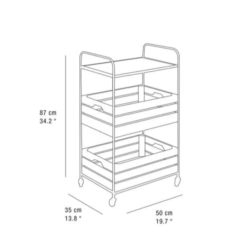 WOOD AND METAL STORAGE CART - myhomestore.com.pk