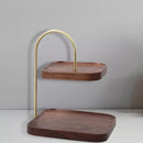 Wooden Square Double Layer Tray for Dessert Display - myhomestore.com.pk