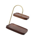 Wooden Square Double Layer Tray for Dessert Display - myhomestore.com.pk