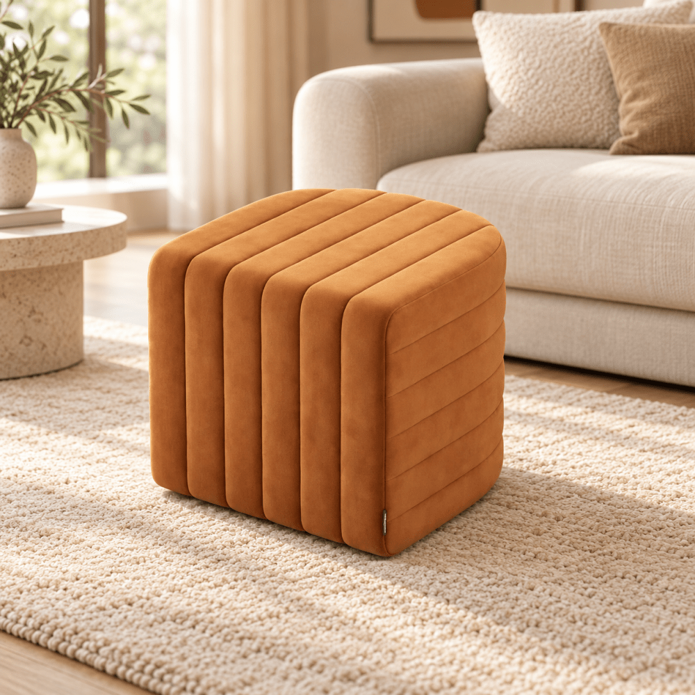 Zigzag Velvet Stool - myhomestore.com.pk
