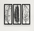 Metal Leaf Wall Art 3 Panels, Wall Decor (pack of 3) - myhomestore.com.pk
