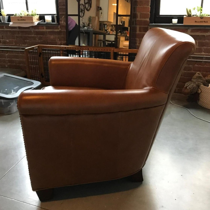 Leather Armchair with Nail heads