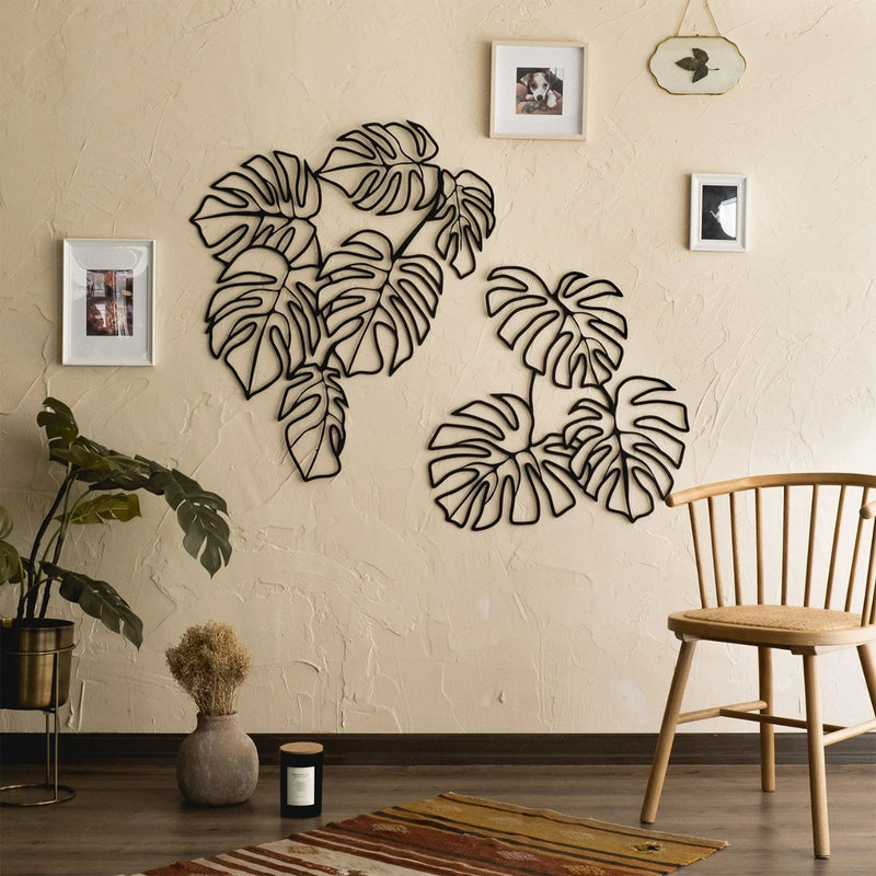 The large Monstera leaves Metal Wall Decor