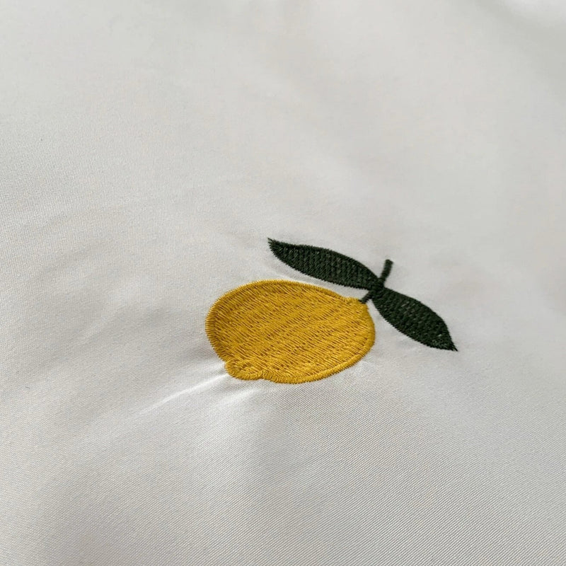 Lemon Embroidered Duvet Cover Set