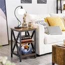 Topeakmart 3 Tiers Sofa Side End Table X Frame - myhomestore.com.pk