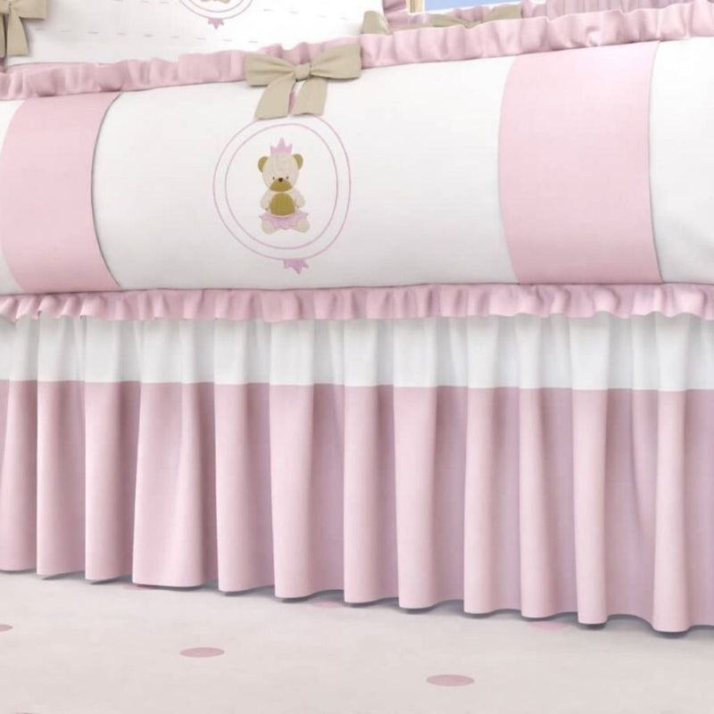 White And Pink Baby Cot Set