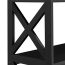 3 Tier X-Design Console Table with Storage Shelves, Black - myhomestore.com.pk