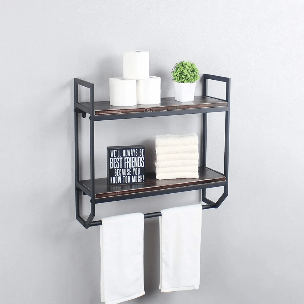 2 - Tier Metal Industrial 23.6" Bathroom Shelves - myhomestore.com.pk