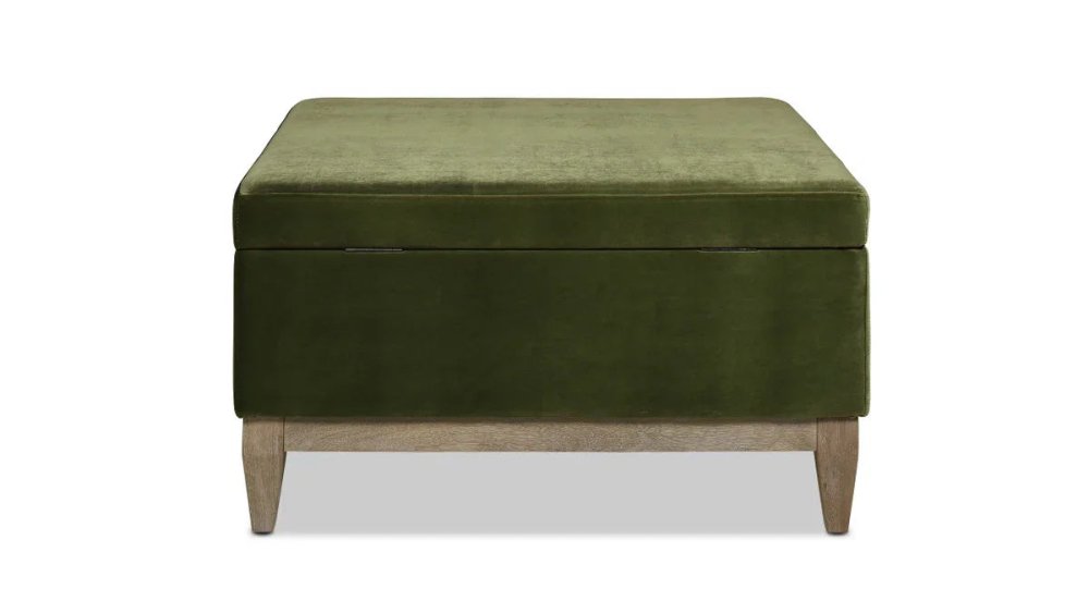 24" Square Velvet Storage Cocktail Ottoman - myhomestore.com.pk