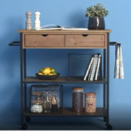 3 Tier Metal Trolley and Wood Kitchen Trolley - myhomestore.com.pk