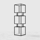 3 - Tier Modern Black Cube Bookcase with Metal Tower Display Shelf - myhomestore.com.pk