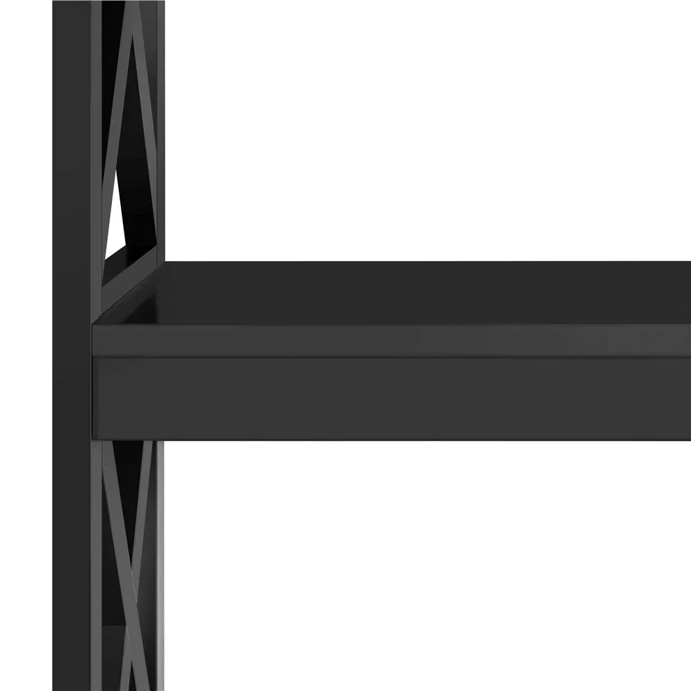 3 Tier X - Design Console Table with Storage Shelves, Black - myhomestore.com.pk