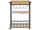 3 Tier Kitchen Trolley Light MDF Sheet with Black Frame - myhomestore.com.pk