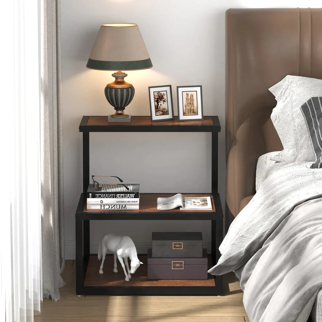Tribesigns Side Table Industrial End 3-Tier Table with Storage Multifunctional - myhomestore.com.pk