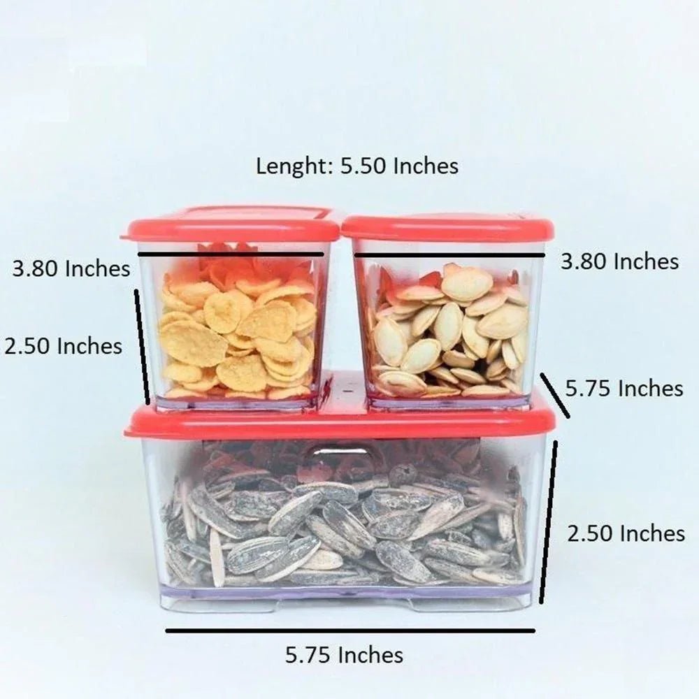 3Pcs Acralyic Stackable And Space Savvy Food Container Set - myhomestore.com.pk