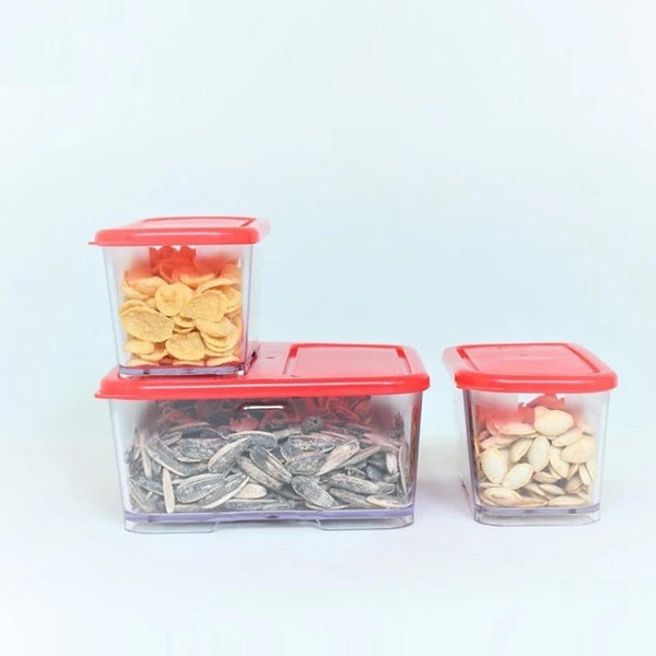 3Pcs Acralyic Stackable And Space Savvy Food Container Set