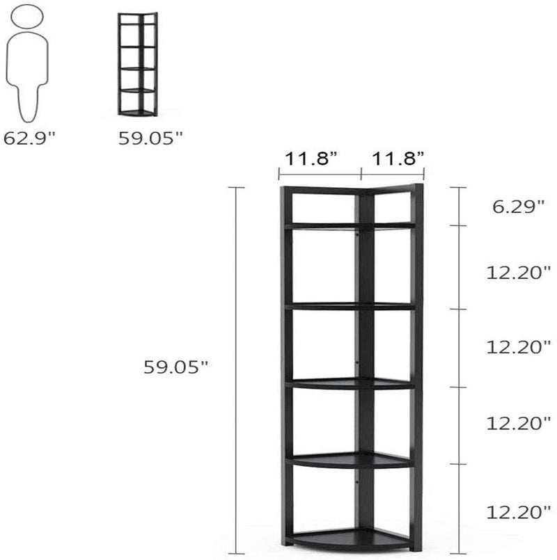 Brown MDF sheet and Metal Frame Corner Shelf