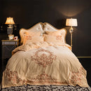 Modern Style Luxury Embroidered Velvet Duvet (cream) - myhomestore.com.pk