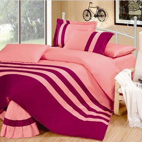 Shocking Pink & Light Pink Stripe Duvet Set