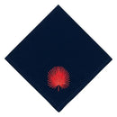 Navy Napkins With Coral Fan Leaf Embroidered - myhomestore.com.pk