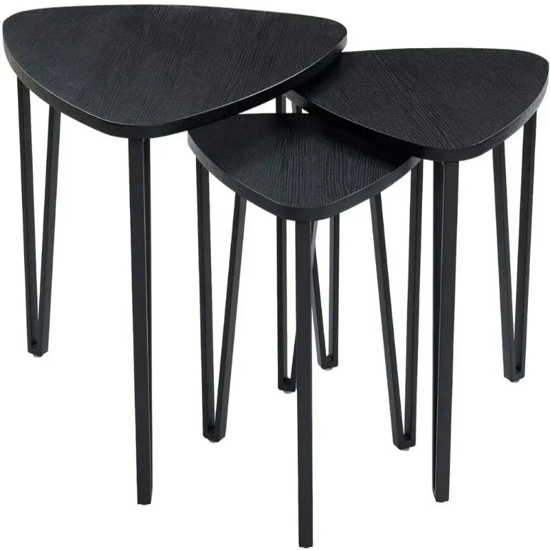 Black NestingTables Living Room Coffee Table Sets of 3