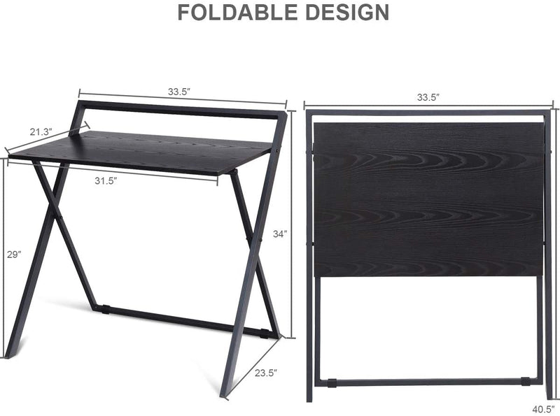 Folding Computer Desk, Foldable Desk for Small Space