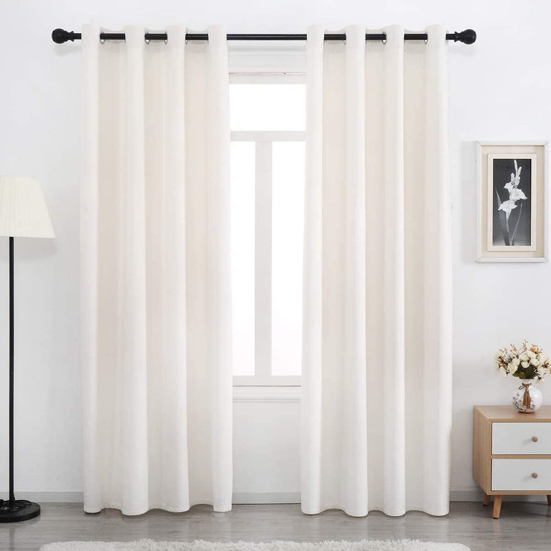 Plain Dyed Eyelet Curtains with linning  (Off white)