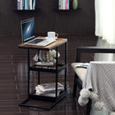 Industrial C Shaped Side Table With Storage Shelves - myhomestore.com.pk