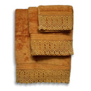 Lace Bath Towel Set (Orange) - myhomestore.com.pk