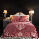 Modern Style Luxury Embroidered Velvet Duvet (pink) - myhomestore.com.pk