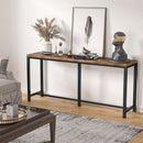 Modern Extra Long Narrow Console Sofa Table - Brown & Gold - myhomestore.com.pk