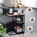 Industrial C Shaped Side Table With Storage Shelves - myhomestore.com.pk