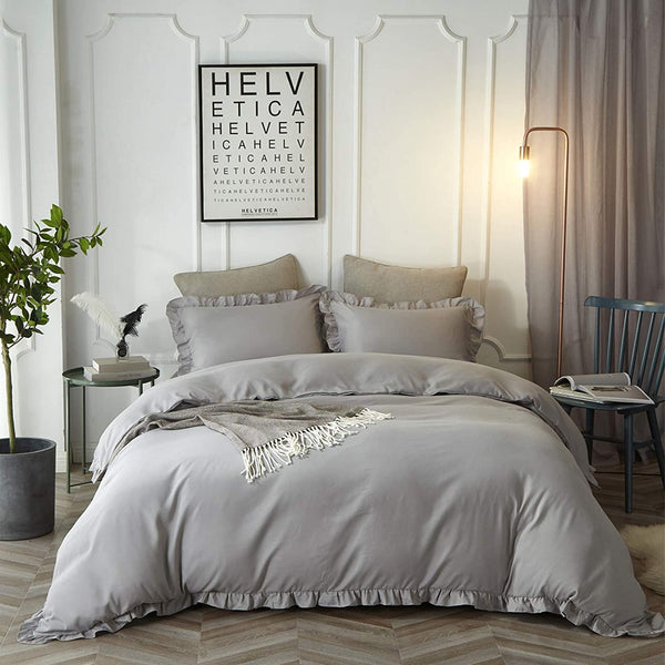 Lotus Leaf Duvet Cover (Light Grey)