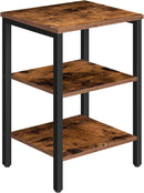 End Table, Nightstands with 3-Layer Storage Shelves, Side Table for Small Spaces - myhomestore.com.pk