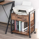 File Cabinet Industrial Printer Stand with Storage Home Office Cabinet 1 Drawer - myhomestore.com.pk