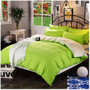 Plain Dyed Duvet Set (Green & Cream) - myhomestore.com.pk