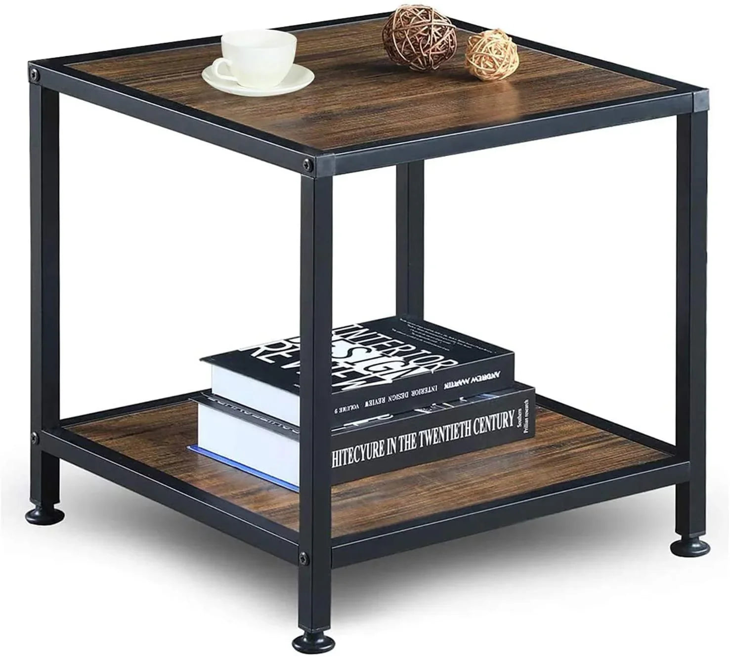 Table with Storage Shelf Metallic Frame - myhomestore.com.pk
