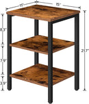 End Table, Nightstands with 3-Layer Storage Shelves, Side Table for Small Spaces - myhomestore.com.pk