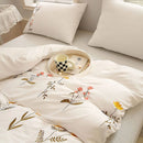 Embroidered Duvet Sets Farmhouse Floral Design - myhomestore.com.pk