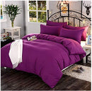 Plain Dyed Duvet Set (Dark-Purple) - myhomestore.com.pk