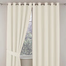 Plain Dyed Eyelet Curtain with linning (White) - myhomestore.com.pk
