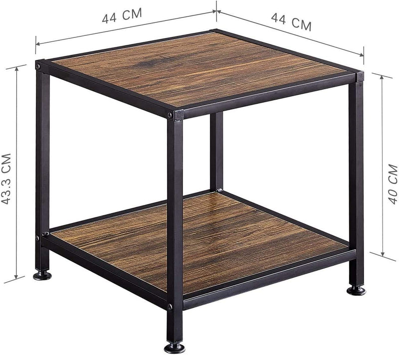 Table with Storage Shelf Metallic Frame