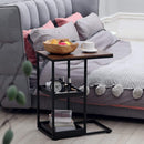 Industrial C Shaped Side Table With Storage Shelves - myhomestore.com.pk