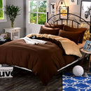 Plain Dyed Duvet Set (Brown & Beige) - myhomestore.com.pk