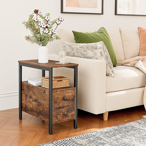 Side Table With 2 Drawer
