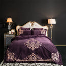 Modern Style Luxury Embroidered Velvet Duvet (purple) - myhomestore.com.pk