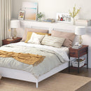 Side Table, 2-Tier Nightstand with Drawer, Narrow End Table for Small Spaces - myhomestore.com.pk