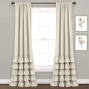 Allison white Ruffle Curtains-Window Panel Drapes Set for Living - myhomestore.com.pk