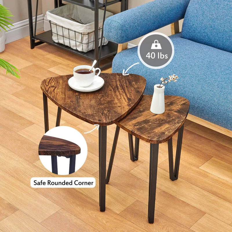 Brown Nesting-Tables Living Room Coffee Table Sets of 3